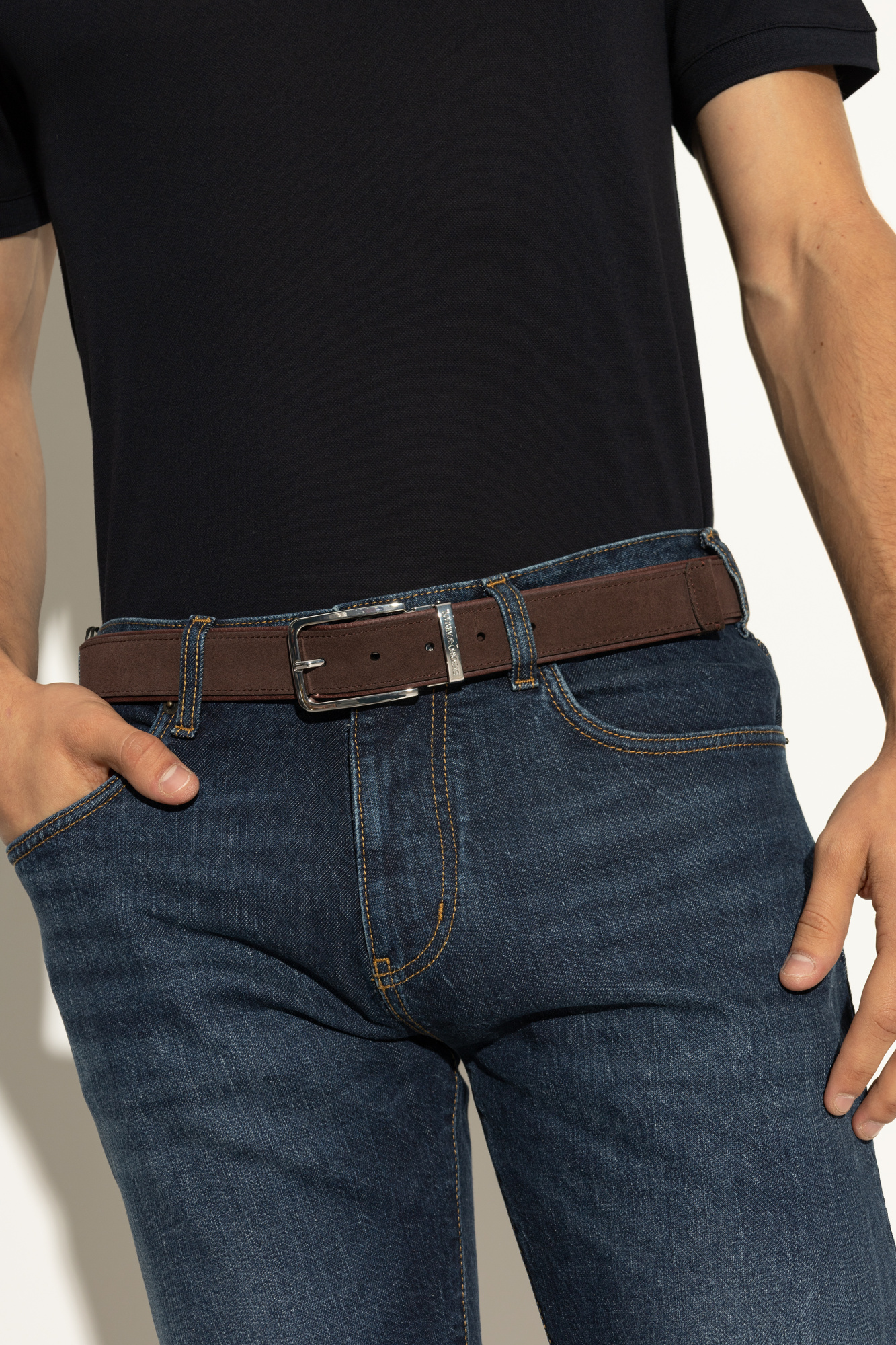 Emporio Armani Leather belt | Men's Accessories | Vitkac